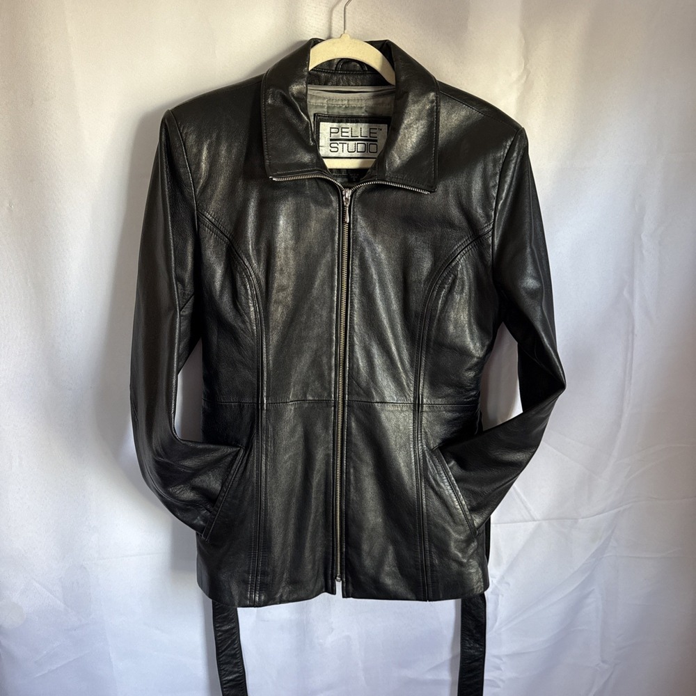 Pelle Studio Leather Jacket Zipper removable liner & belt  Thinsulate S Women